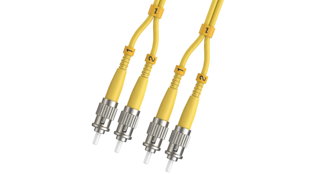 CompuCablePlusUSA.com ST to ST Single Mode Fiber Optic Cable - Duplex OS2 Corning Glass.