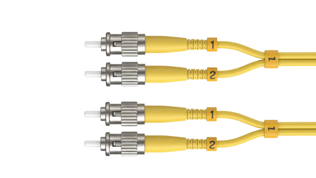CompuCablePlusUSA.com ST to ST Single Mode Fiber Optic Cable - Duplex OS2 Corning Glass.