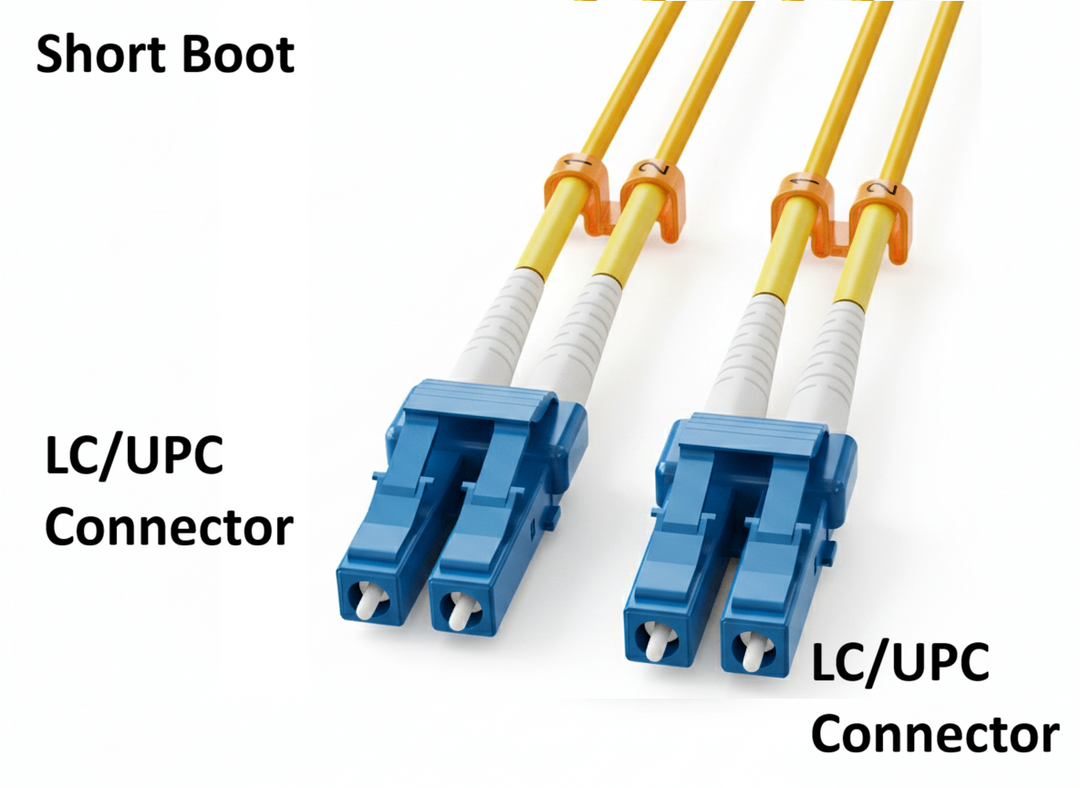 CompuCablePlusUSA.com Short Boot LC/LC Single Mode Fiber Patch Cable Duplex 9/125 OS2 LSZH.
