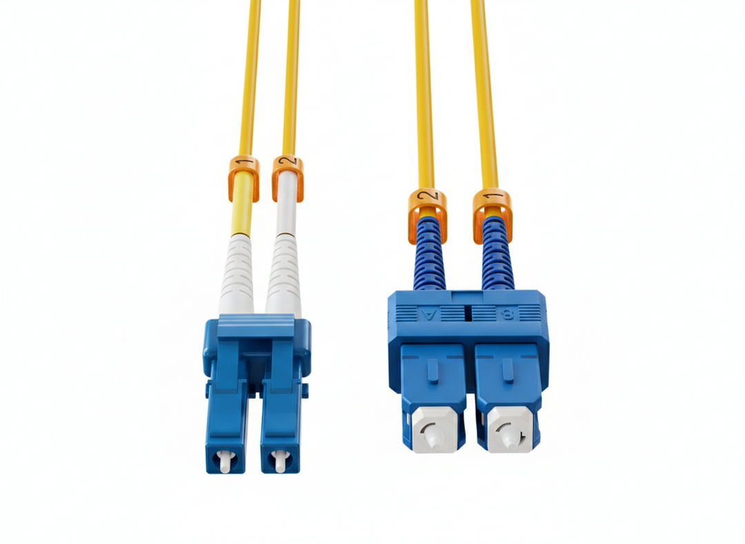 CompuCablePlusUSA.com Short Boot LC to SC Single Mode Fiber Cable OS2 Duplex 9/125 Corning.