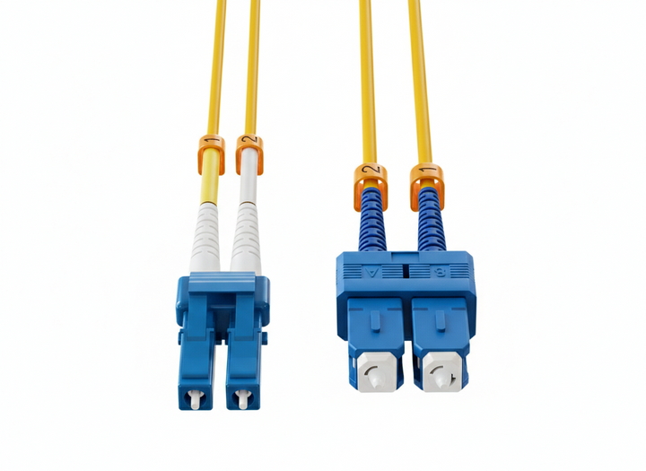 CompuCablePlusUSA.com Short Boot LC to SC Single Mode Fiber Cable OS2 Duplex 9/125 Corning.