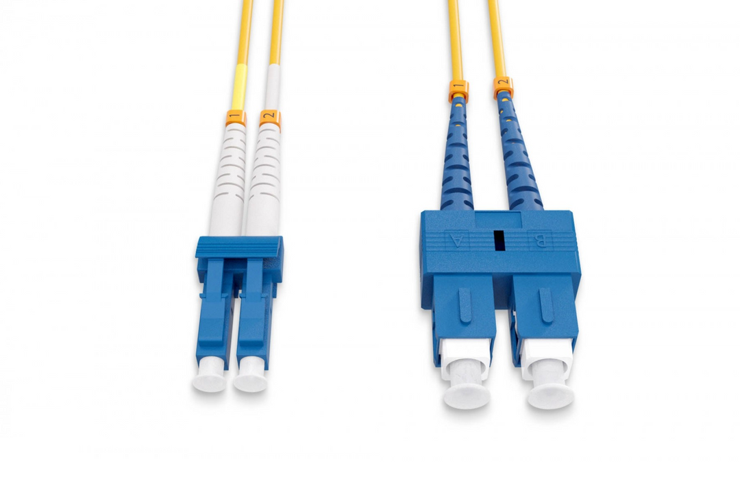 CompuCablePlusUSA.com Short Boot LC to SC Single Mode Fiber Cable OS2 Duplex 9/125 Corning.