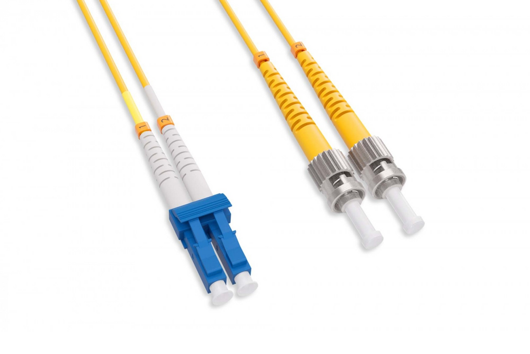 CompuCablePlusUSA.com Short Boot LC to ST Single Mode Fiber Optic Patch Cable Duplex OS2 9/125 Core.