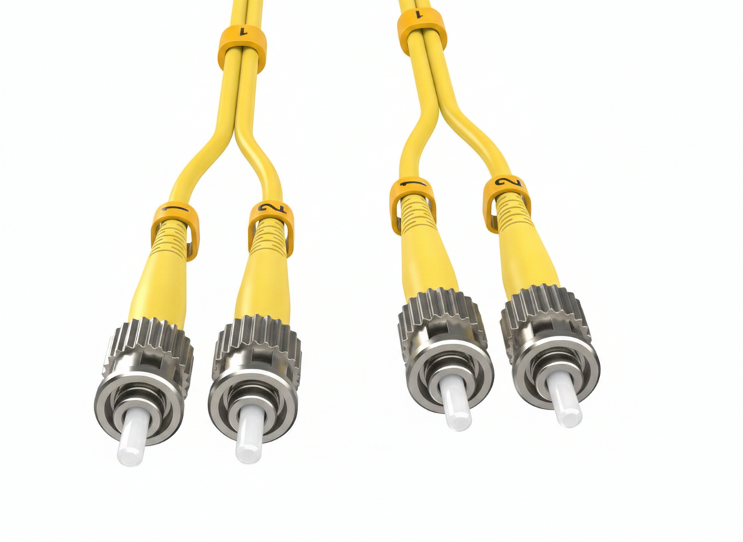 CompuCablePlusUSA.com Short Boot ST to ST Single Mode Fiber Optic Cable OS2 Duplex Corning Glass.