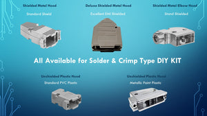 CompuCablePlusUSA.com Available Hood Types for Solder and Crimp Type DIY KIT