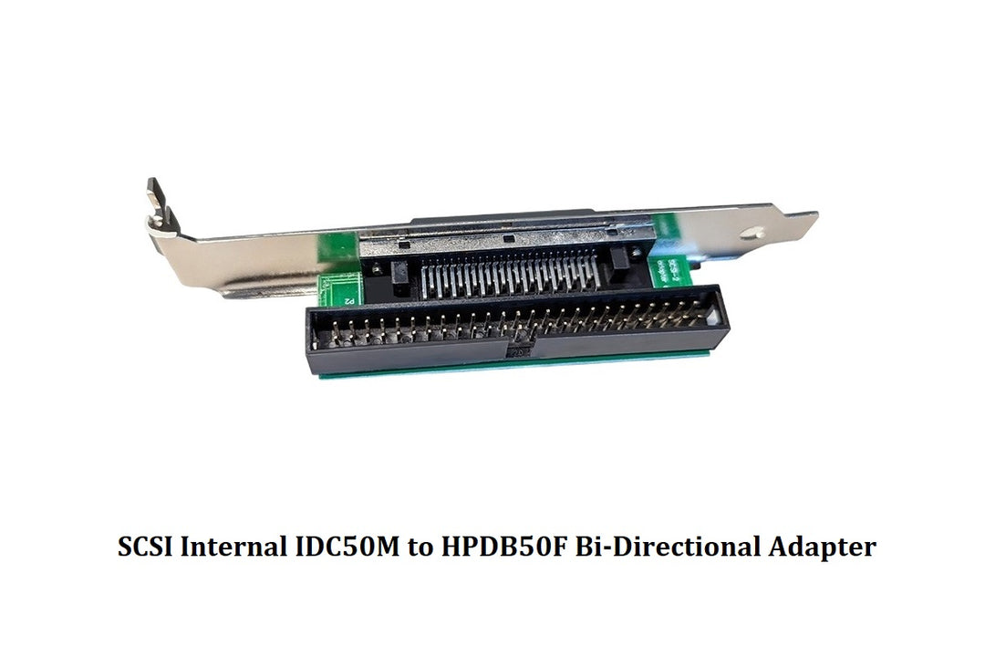 SCSI Computer Slot Adapter - Internal IDC50 Male to External HPDB50 Female Bi-directional Adapter for Seamless Data Transfer