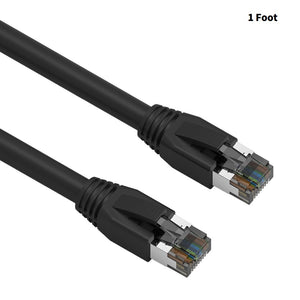 CAT.8 Ethernet Cable Black. Available Length in 1/3/5/7/10/15/25/50 FT.