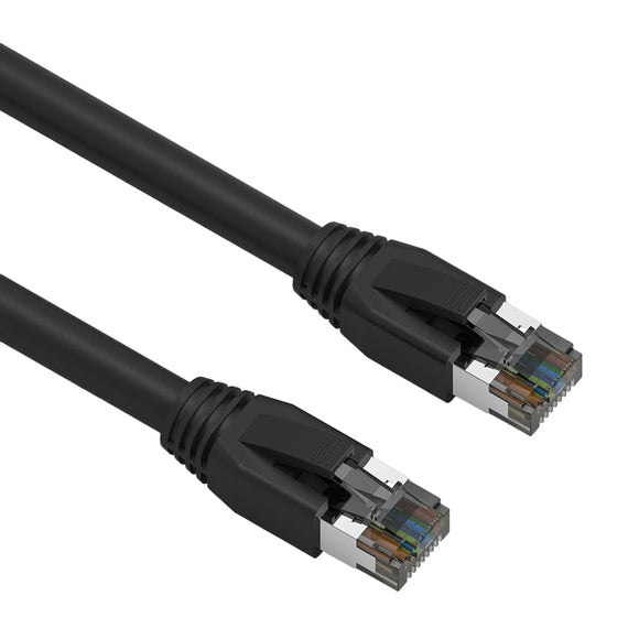 CAT.8 Ethernet Cable, 40Gbps 2000MHz High-Speed S/FTP LAN Network - Heavy Duty 24AWG Double Shielded Pure Copper, Gold-Plated RJ45 Connector, UL/ETL Certified