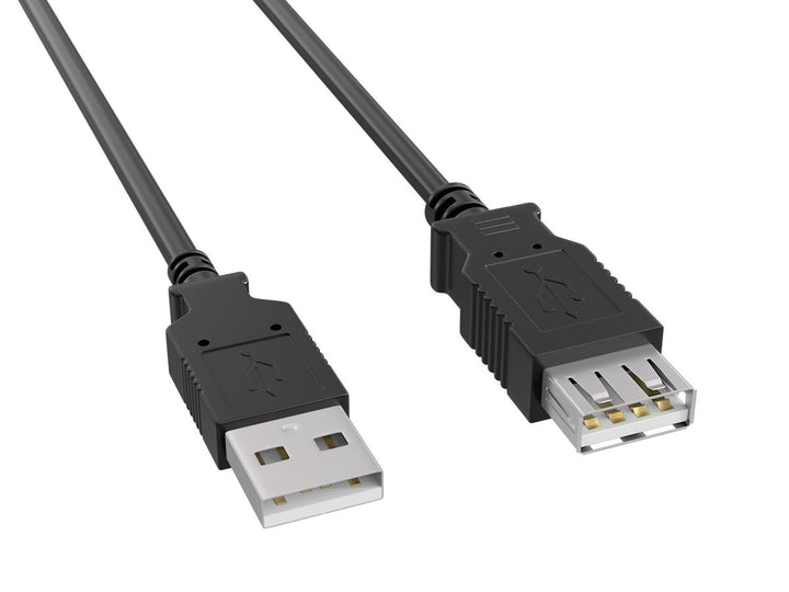 CompuCablePlusUSA USB 2.0 Type A Male to Type A Female Extension Cable 480Mbps Black.