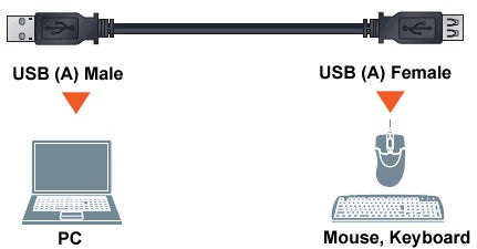 CompuCablePlusUSA USB 2.0 Type A Male to Type A Female Extension Cable 480Mbps Black.