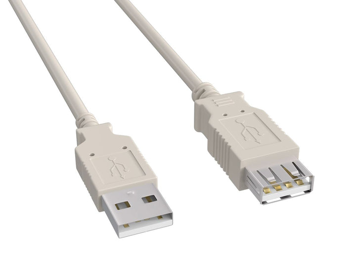 CompuCablePlusUSA USB 2.0 Type A Male to Type A Female Extension Cable 480Mbps Beige