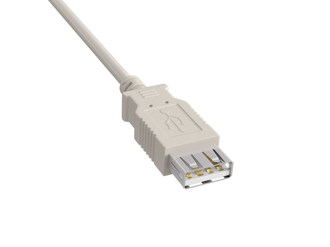 CompuCablePlusUSA USB 2.0 Type A Male to Type A Female Extension Cable 480Mbps Beige, Female connector image.