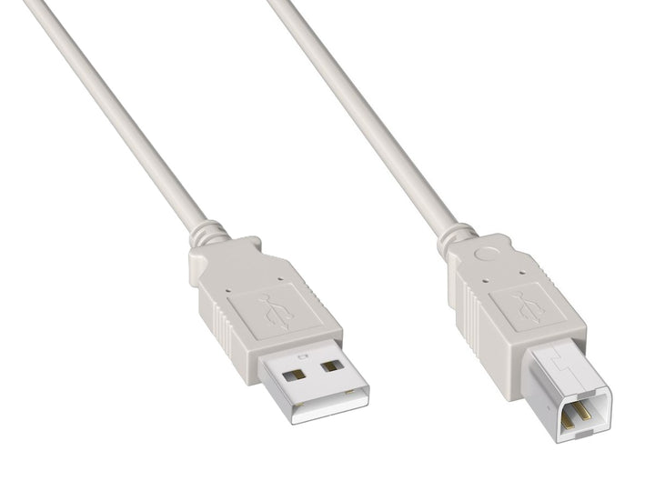 CompuCablePlusUSA USB 2.0 Type A Male to Type B Male Cable 480Mbps Beige.