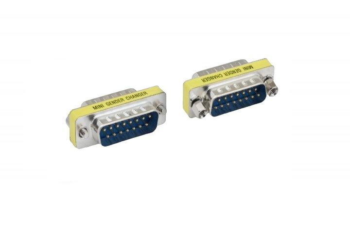 D-Sub Serial Mini Gender Changer Coupler Adapter (Mini Gender Changer, 6 PCS/Pack) (DB15, Male to Male)
