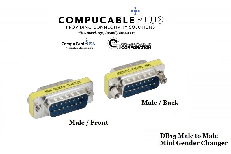 D-Sub Serial Mini Gender Changer Coupler Adapter (Mini Gender Changer, 6 PCS/Pack) (DB15, Male to Male)