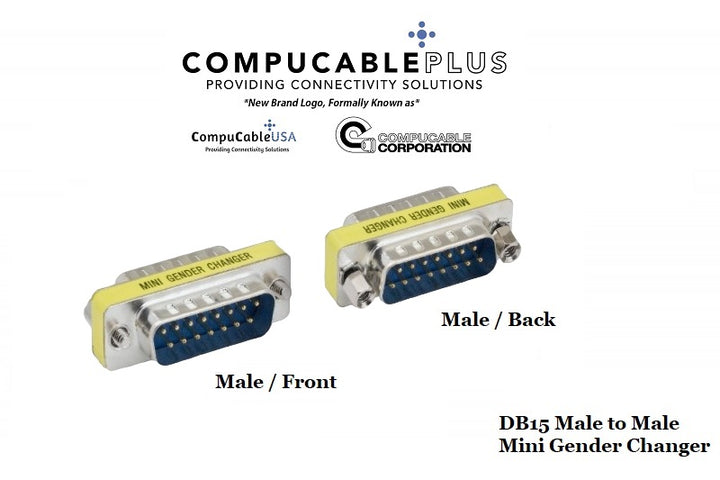 D-Sub Serial Mini Gender Changer Coupler Adapter (Mini Gender Changer, 6 PCS/Pack) (DB15, Male to Male)