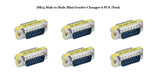 D-Sub Serial Mini Gender Changer Coupler Adapter (Mini Gender Changer, 6 PCS/Pack) (DB15, Male to Male)