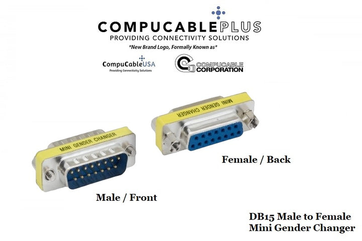 D-Sub Serial Mini Gender Changer Coupler Adapter (Mini Gender Changer, 6 PCS/Pack) (DB15, Male to Female)