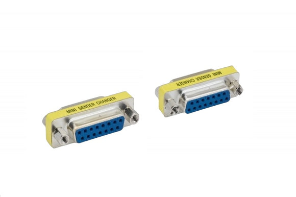 D-Sub Serial Mini Gender Changer Coupler Adapter (Mini Gender Changer, 6 PCS/Pack) (DB15, Female to Female)