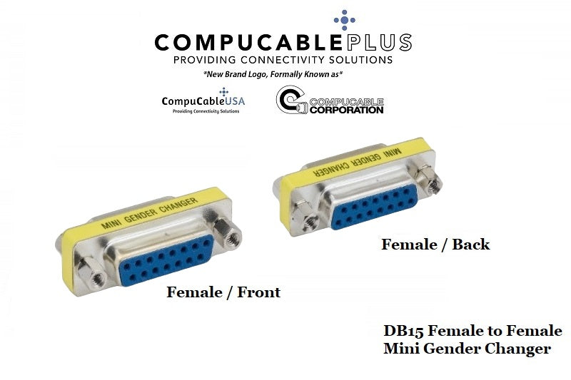 D-Sub Serial Mini Gender Changer Coupler Adapter (Mini Gender Changer, 6 PCS/Pack) (DB15, Female to Female)
