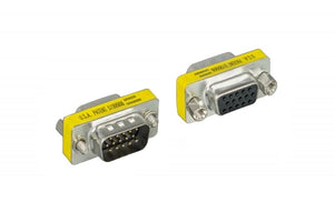 D-Sub Serial Mini Gender Changer Coupler Adapter (Mini Gender Changer, 6 PCS/Pack) (High Density DB15, Male to Female)
