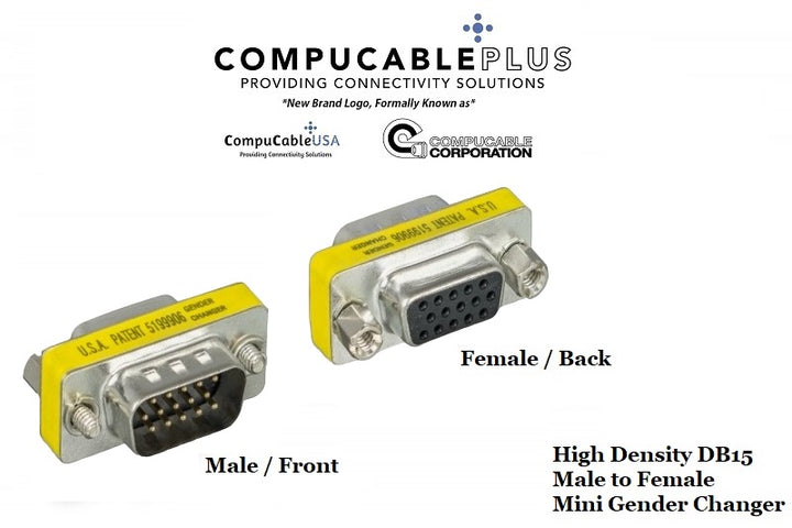 D-Sub Serial Mini Gender Changer Coupler Adapter (Mini Gender Changer, 6 PCS/Pack) (High Density DB15, Male to Female)