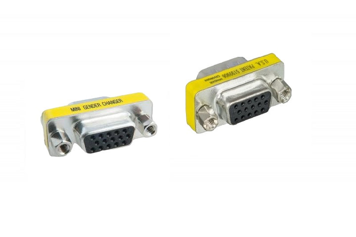 D-Sub Serial Mini Gender Changer Coupler Adapter (Mini Gender Changer, 6 PCS/Pack) (High Density DB15, Female to Female)