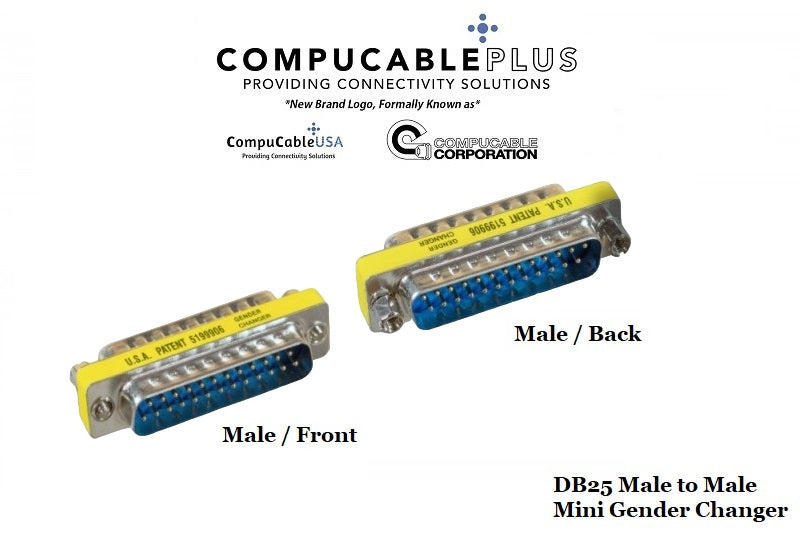 D-Sub Serial Mini Gender Changer Coupler Adapter (Mini Gender Changer, 6 PCS/Pack) (DB25, Male to Male)