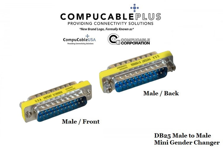 D-Sub Serial Mini Gender Changer Coupler Adapter (Mini Gender Changer, 6 PCS/Pack) (DB25, Male to Male)