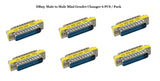 D-Sub Serial Mini Gender Changer Coupler Adapter (Mini Gender Changer, 6 PCS/Pack) (DB25, Male to Male)