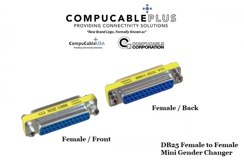 D-Sub Serial Mini Gender Changer Coupler Adapter (Mini Gender Changer, 6 PCS/Pack) (DB25, Female to Female)