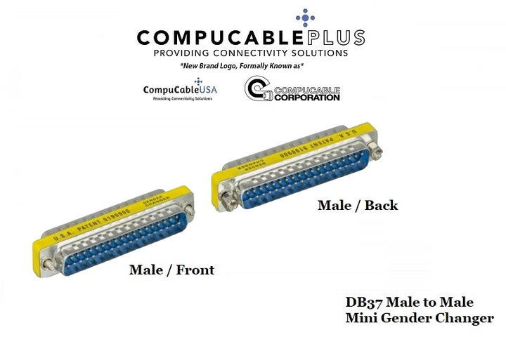 D-Sub Serial Mini Gender Changer Coupler Adapter (Mini Gender Changer, 6 PCS/Pack) (DB37, Male to Male)