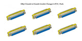 D-Sub Serial Mini Gender Changer Coupler Adapter (Mini Gender Changer, 6 PCS/Pack) (DB37, Female to Female)
