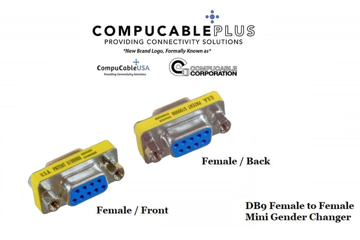 D-Sub Serial Mini Gender Changer Coupler Adapter (Mini Gender Changer, 6 PCS/Pack) (DB9, Female to Female)