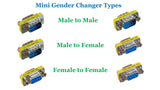 D-Sub Serial Mini Gender Changer Coupler Adapter (Mini Gender Changer, 6 PCS/Pack) (DB9, Female to Female)