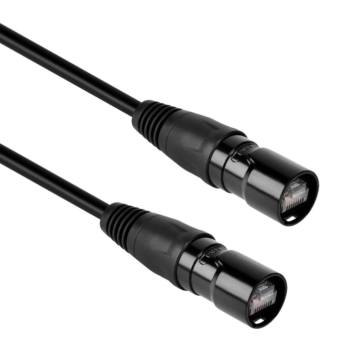 CompuCablePlusUSA Cat6A RJ45 Male to RJ45 Male 10Gbps with REAN Connectors Compatible with Neutrik etherCON Systems Black