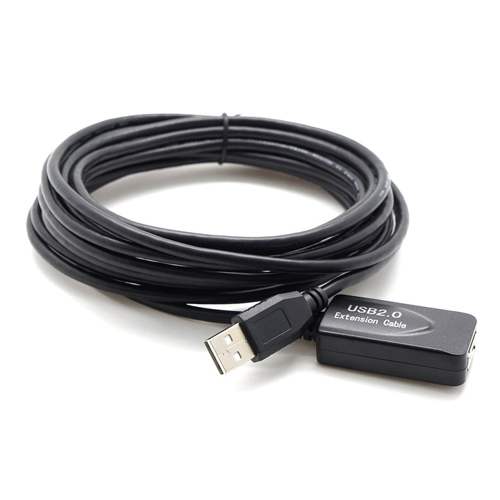 CompuCablePlusUSA USB 2.0 Active Extension Repeater Type A Male to Type A Female Cable 480Mbps Black