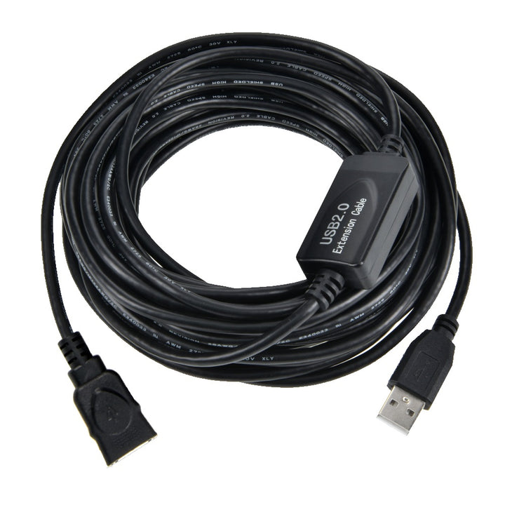 CompuCablePlusUSA USB 2.0 Active Extension Repeater Type A Male to Type A Female Cable 480Mbps Black