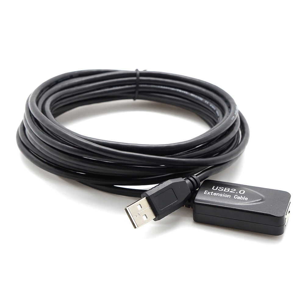 CompuCablePlusUSA USB 2.0 Active Extension Repeater Type A Male to Type A Female Cable 480Mbps Black