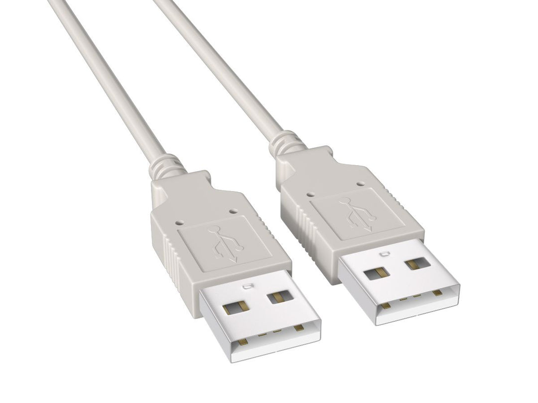 CompuCablePlusUSA USB 2.0 Type A Male to Type A Male Cable 480 Mbps Beige.