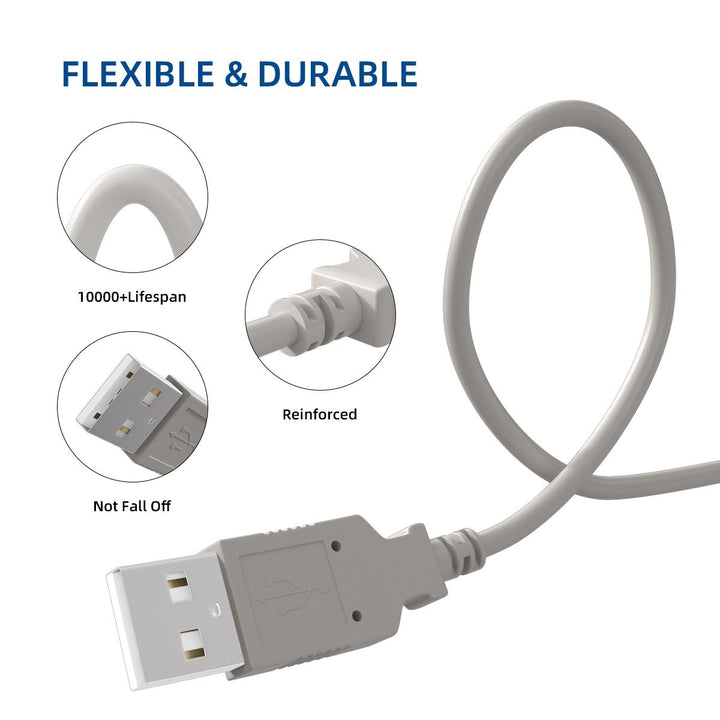 CompuCablePlusUSA USB 2.0 Type A Male to Type A Male Cable 480 Mbps Beige.