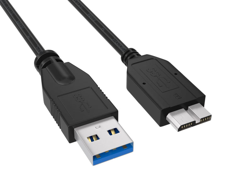 CompuCablePlusUSA USB 3.0 Type A Male to Micro B Male Cable 4.8Gbps Black.