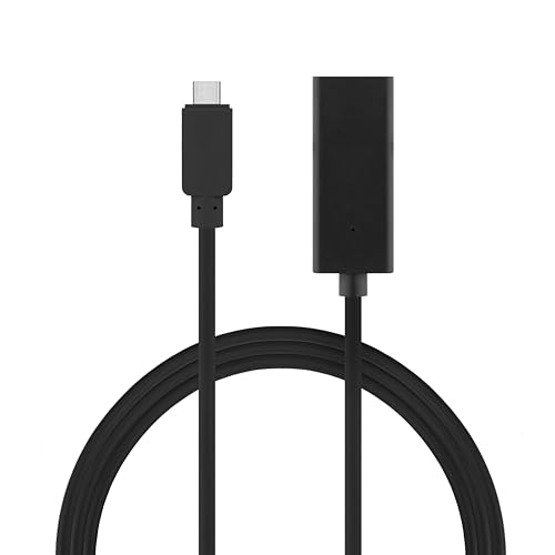 CompuCablePlusUSA 15ft Active USB 3.2 Gen 2 Extension Cable (USB-C Male to USB-A Female) with 10Gbps data and external power boost for long-distance performance.