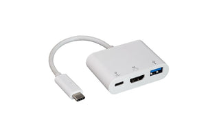 CompuCablePlusUSA.com 3-in-1 USB-C Adapter – HDMI 4K, USB-A 3.0, and 100W USB-C PD Charging Port for Data & Power