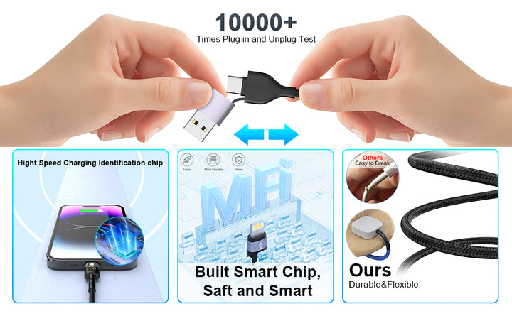 CompuCablePlusUSA.com Durable Multi Charging Cords.