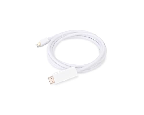 CompuCablePlusUSA.com Mini DisplayPort to HDMI Cable, M/M, White, 3 FT, 6 FT, 10FT, & 15 FT.