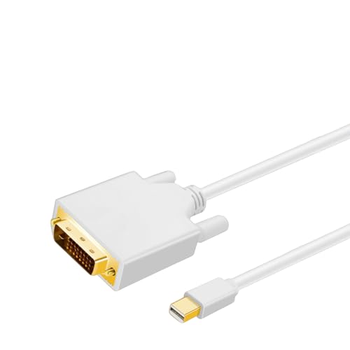 CompuCablePlusUSA.com Mini DisplayPort to DVI Cable, M/M, White, 3 FT, 6 FT, 10FT, & 15 FT.