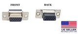 High Density DB15 Crimp Female Connector front and back views