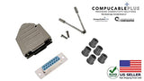 Female DB15 Solder Type DIY Kit.  Complete Bundle DIY Kit Includes D-Sub Connector, Deluxe No-Ear, Full Profile Metal Housing, Strain Relief Grommet, and Screws.