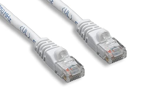 CompuCablePlusUSA.com A black CAT. 6 unshielded Ethernet cable with RJ45 connectors at both ends White.